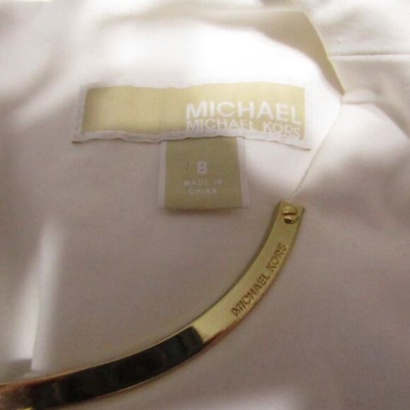 Michael Kors Size 8 womens sheath dress off white sleeveless - Picture 10 of 12